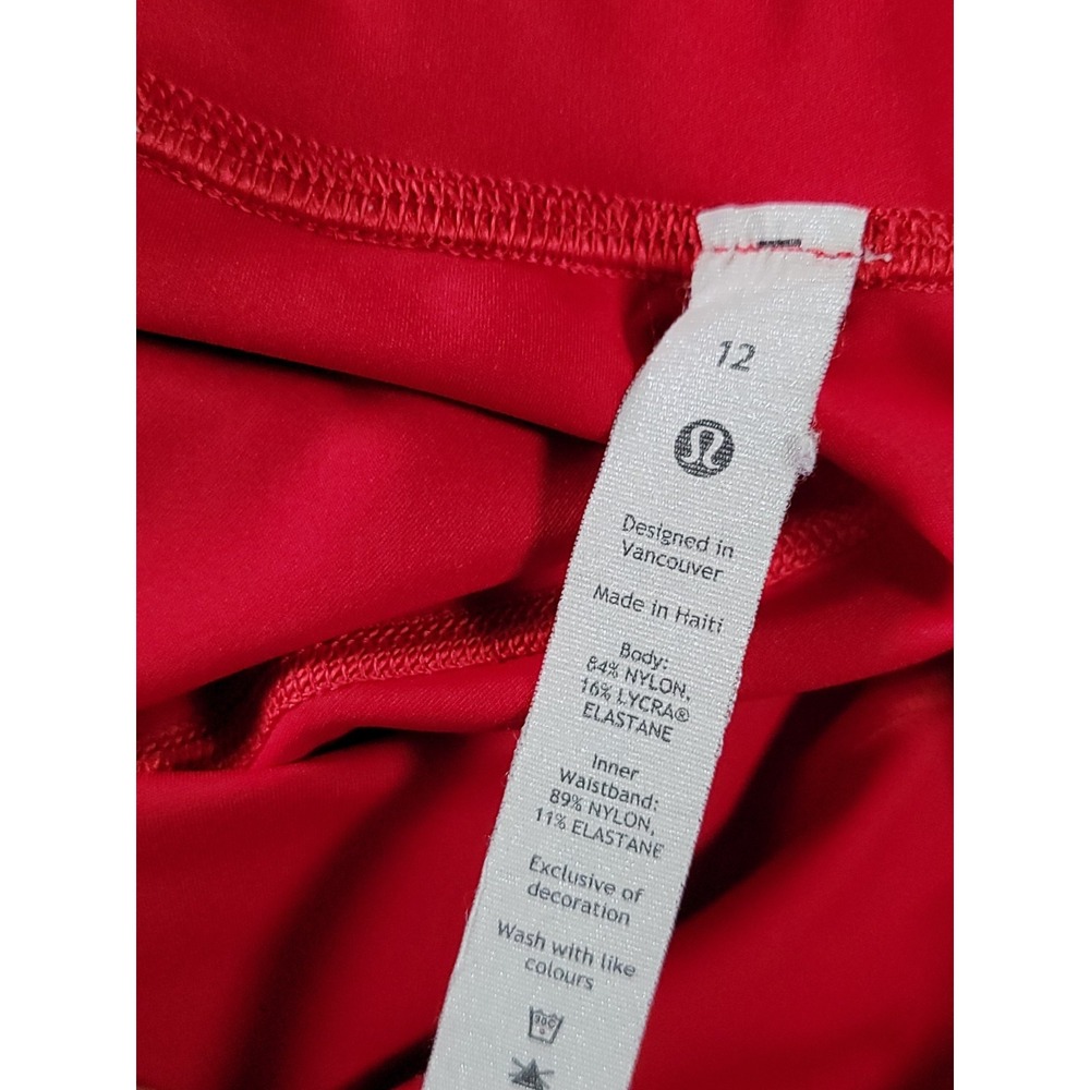 Lululemon Base Pace High Rise Crop 23" Leggings Red Nulux Womens Sz 12 Stretch - Picture 11 of 16